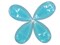 4 50mm Faceted Teardrop Bright Sky Blue Vintage West German Plastic Cabochons